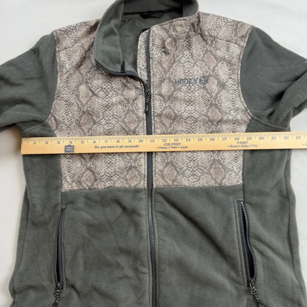 Hooey Women's XL Fleece Jacket Full Zip Rattlesnake Print Olive Drab‎